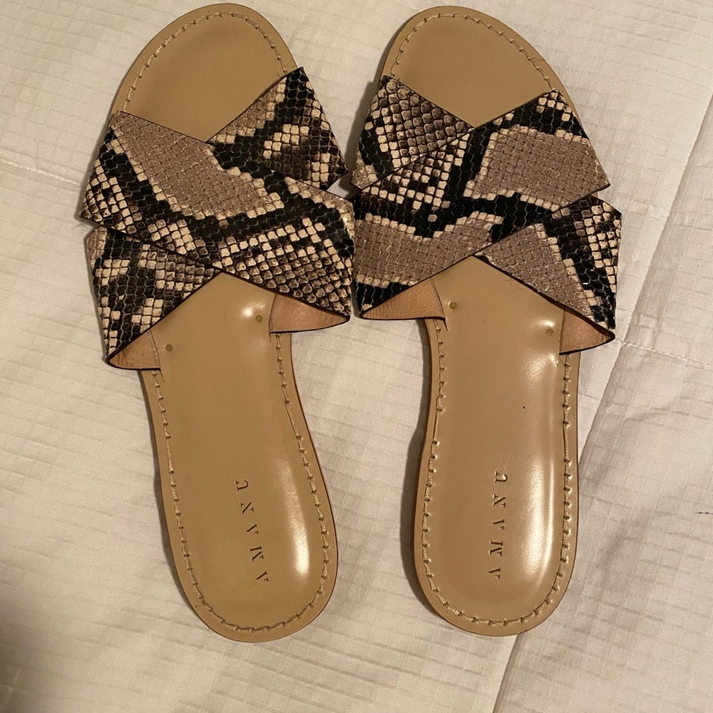 AMANU Snake Print Women's Sandals (Size 11)